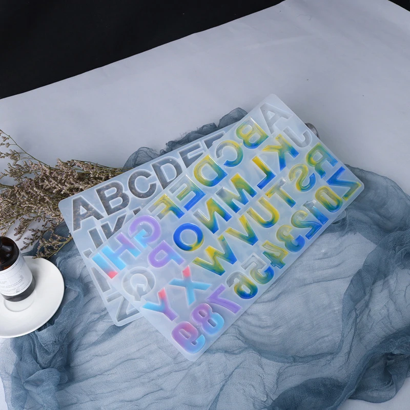 

2 Style Number Letters Epoxy Resin Molds Alphabet Silicone Casting Molds For DIY Jewelry Making Findings Handcrafts Supplies