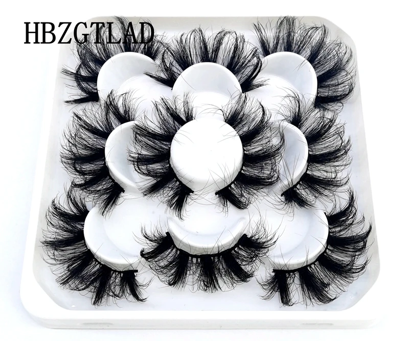 New 5Pairs 25mm 3D Mink Lashes Bulk Faux with Custom Box Wispy Natural Mink Lashes Pack Short Wholesales Natural False Eyelashes