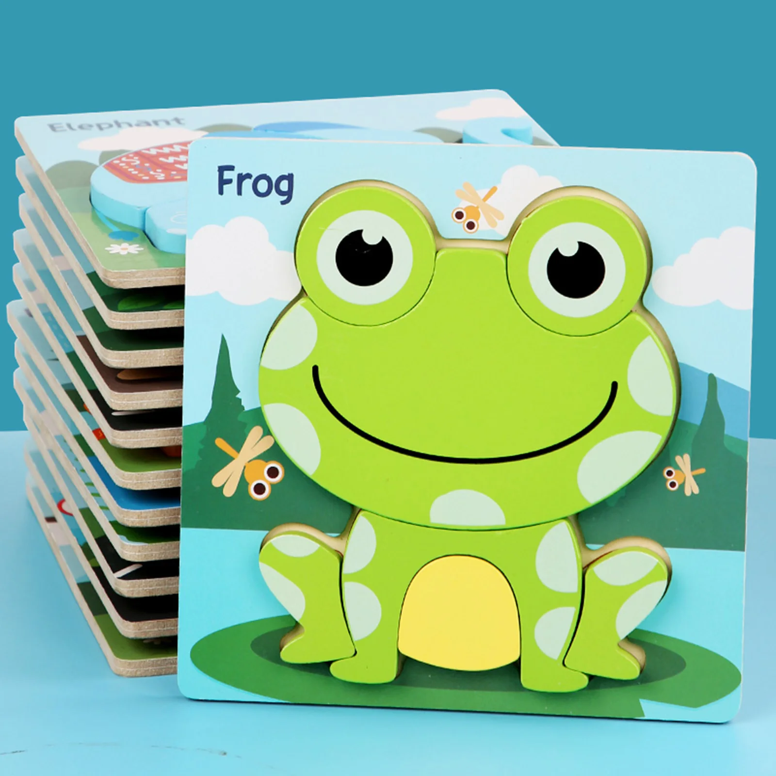 

Children Wooden 3D Puzzle Jigsaw Toy Colorful Cartoon Puzzle Board Animal Shape Jigsaw Montessori Early Educational Toy Gift