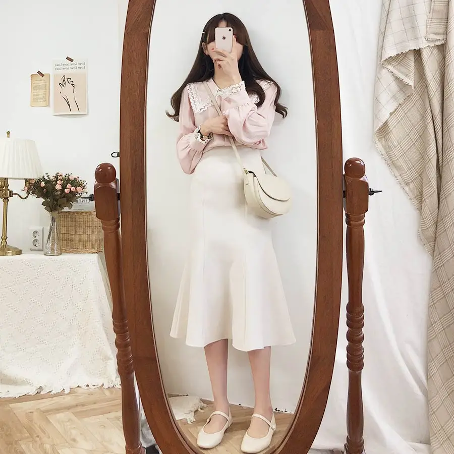 Женская шифоновая вечерние ЗКА с длинным рукавом и кружевом белая или розовая |