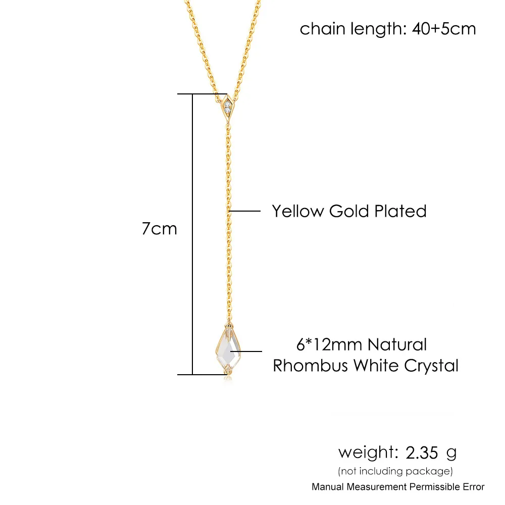 Женское Ожерелье из стерлингового серебра 925 пробы с белым кристаллом и