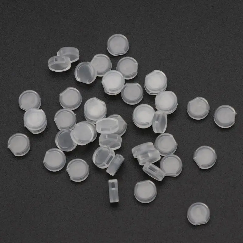 

50Pcs Earring Pads Silicone Comfort Earring Cushions for Clips on Earrings Clear 45BC
