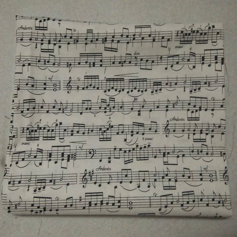 4 шт. черно-белые ноты 24x25 см комплект хлопковой ткани с рисунком | Дом и сад