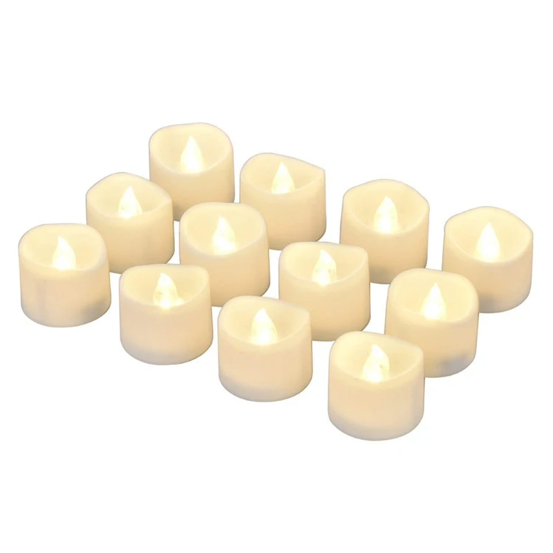 

6pcs Realistic Flameless LED Tea Light Battery Operated Electric Fake Candle for Seasonal Festival Celebration