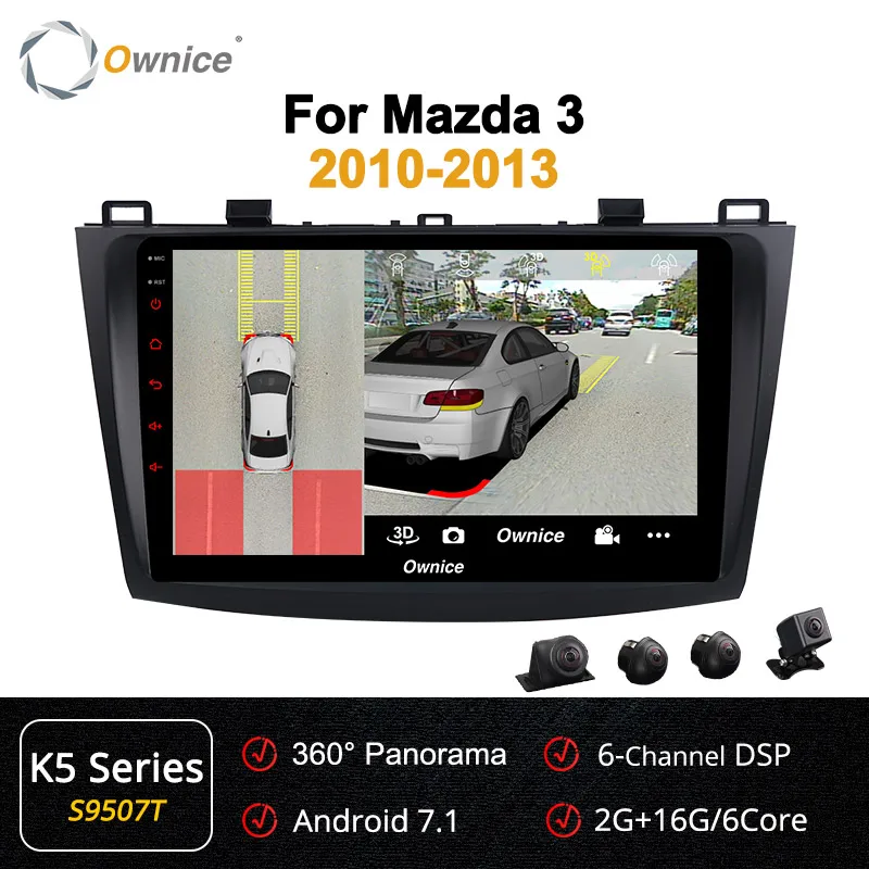 S9507 K5 Ownice 2 din Восьмиядерный Android 9,0 k3 k5 k6 автомобильный dvd-плеер авто радио gps Navi для Mazda 3 2010 2011 2012 2013 DSP 4G LTE SPDIF - Цвет: S9507 K5