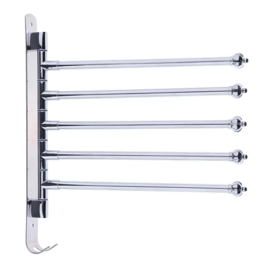 

Bathroom Swinging Stainless Steel Swivel Towel Rack Polished Folding Arm
