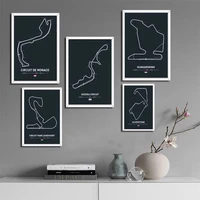 hot track edition rs abstract f1 race car circuit poster prints wall art canvas painting picture living home room decor
