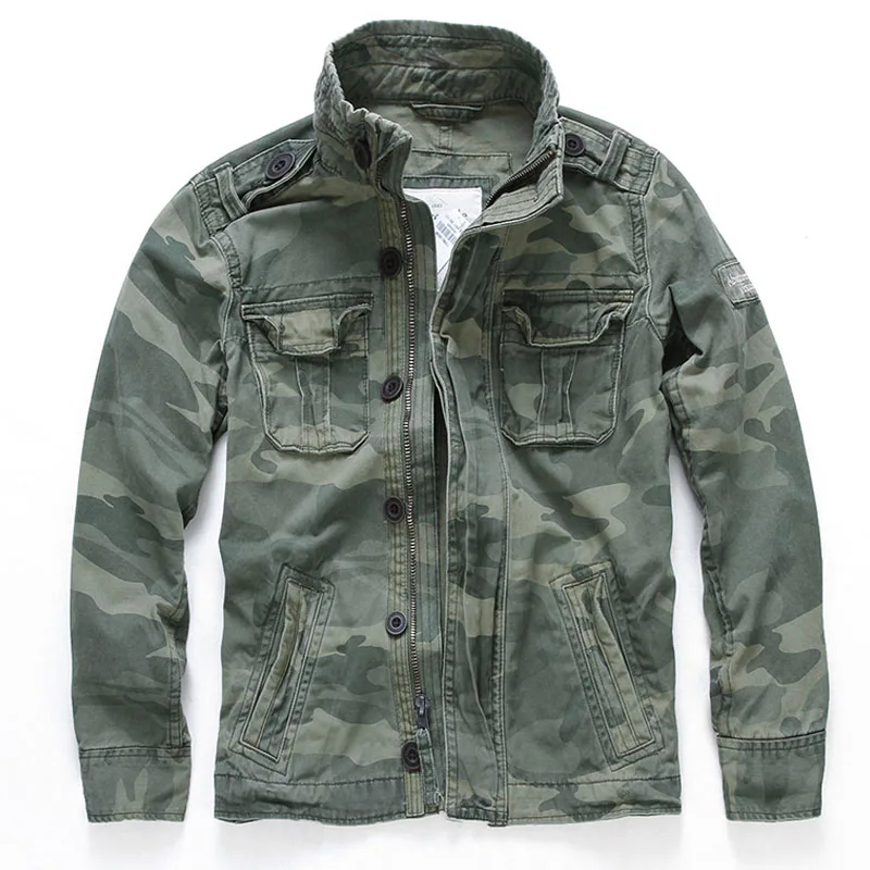 

Мужская камуфляжная куртка-бомбер на молнии, в стиле милитари