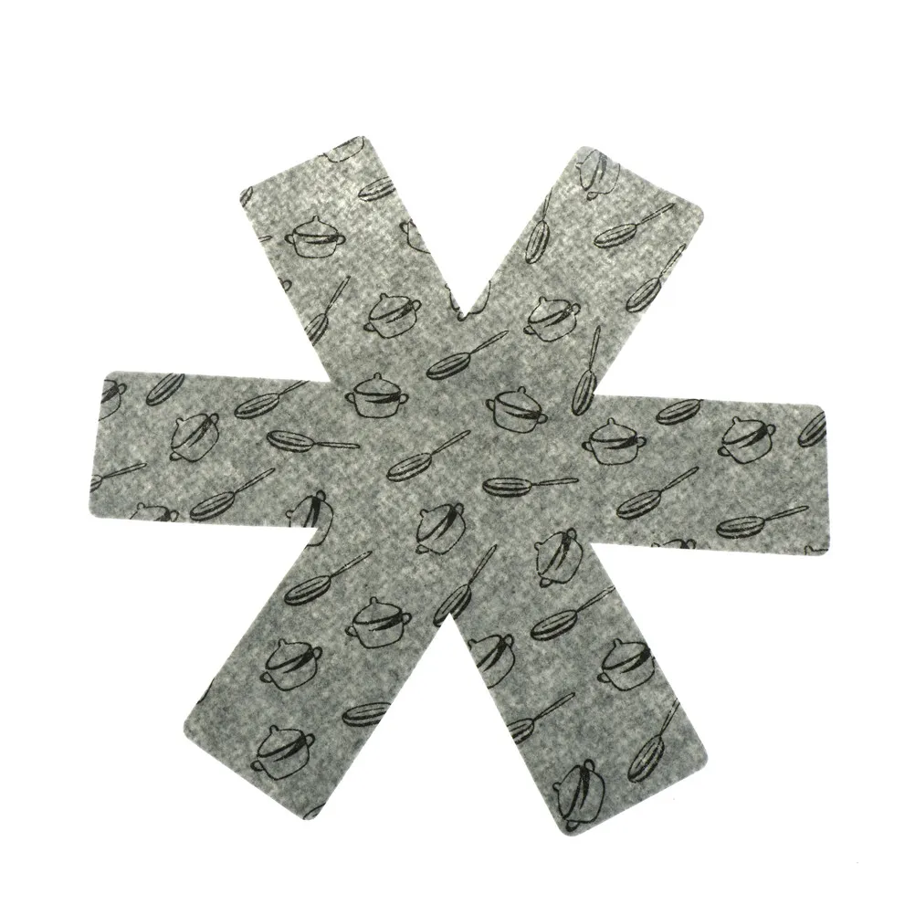 

1set Gray Print Premium Divider Pads to Prevent Scratching Separate and Protect Surfaces for Cookware Pot & Pan Protectors