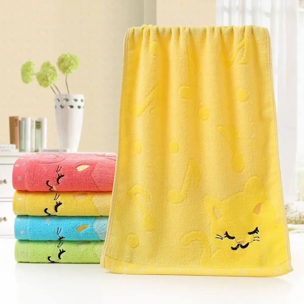 

Cute Cat Musical Note Child Soft Towel Water Absorbing for Home Bathing Shower High Quality Raindrops Umbrella Bath Towels