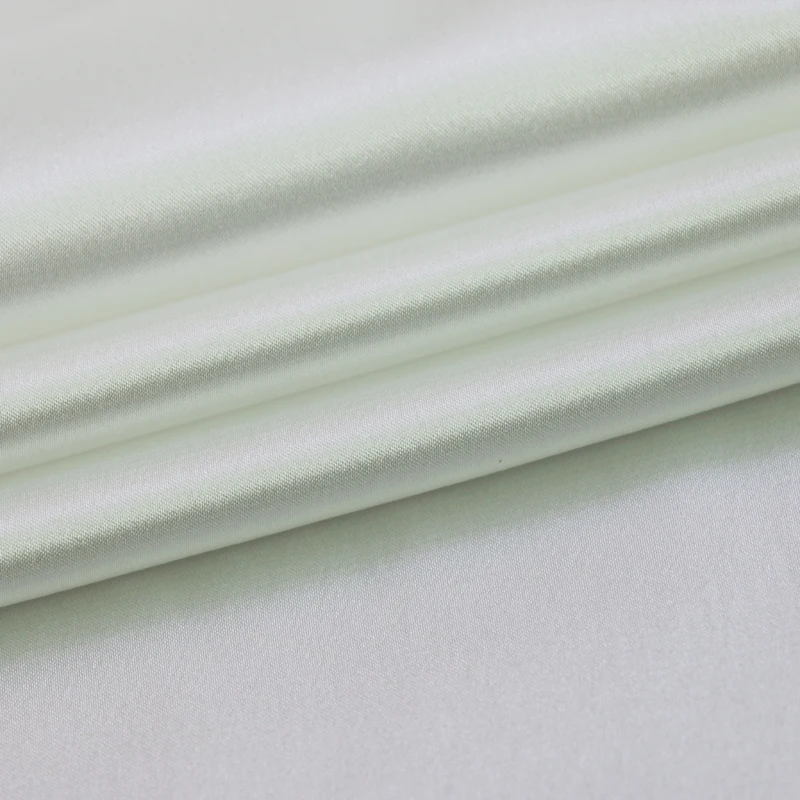 Атласная ткань из лайкры натуральный белый материал для свадебного платья