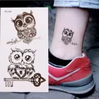 Водостойкие Временные татуировки-наклейки на руку, ногу, тело, черная сова, милая картина для боди-арта, женские и дети, имитация татуировок, наклейки, татуировки