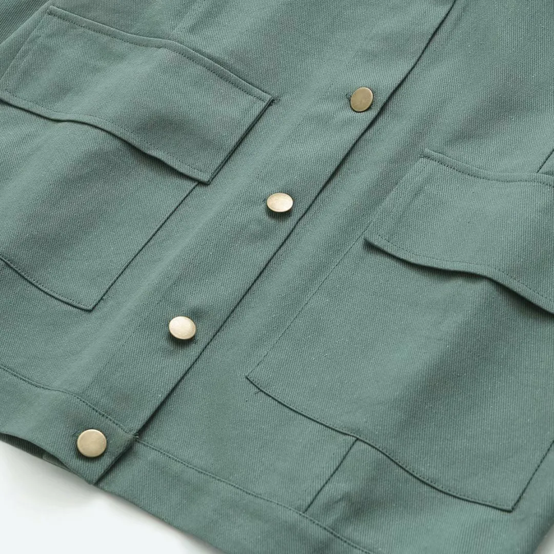 

Plus size Turn-down Collar twill cotton women cardigan jackets 2021 new spring autumn casual ladies solid coral coats female