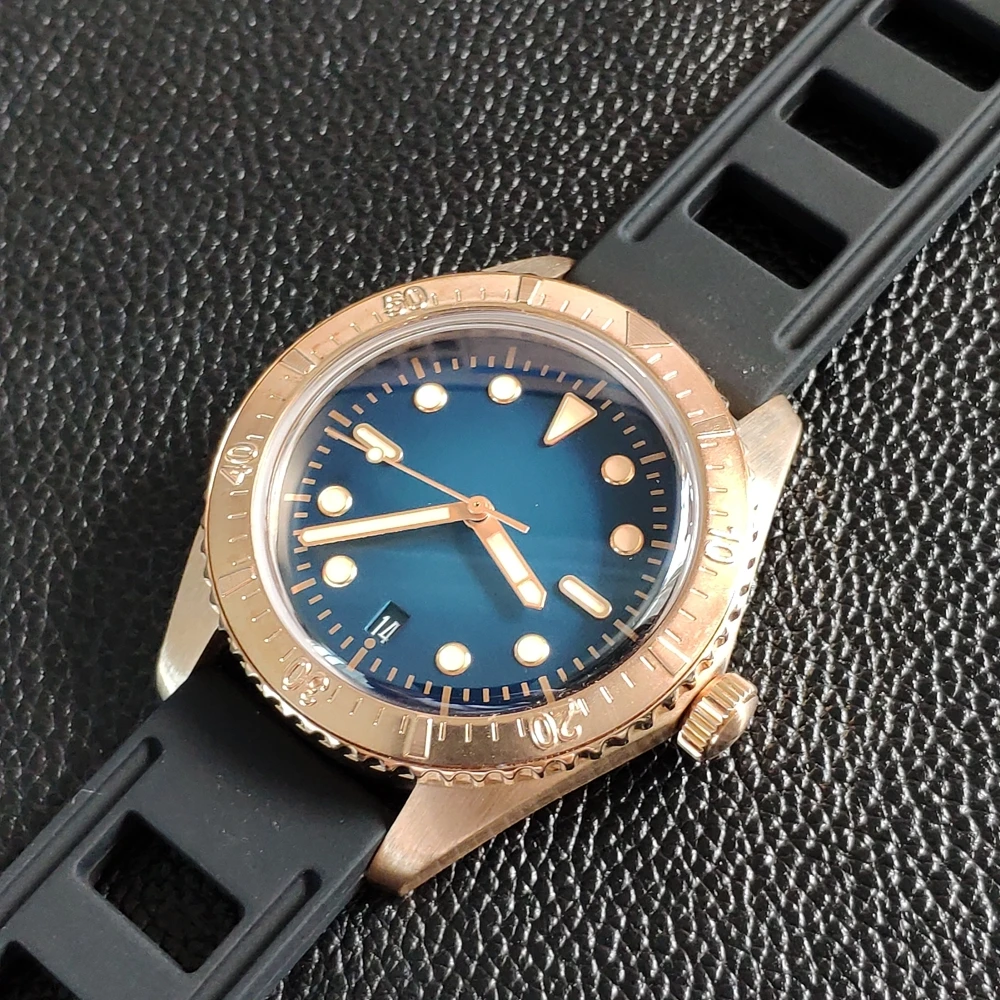 Стальные бронзовые часы для дайвинга 200 м Мужские механические с сапфировым