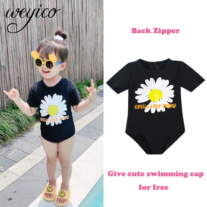 купальник слитный Детский цельный купальный костюм для маленьких девочек