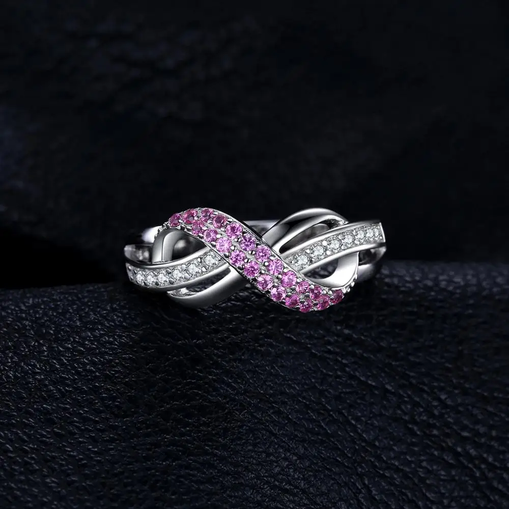 JewelryPalace Бесконечность создан кольцо с розовым сапфиром 925 пробы Серебряные