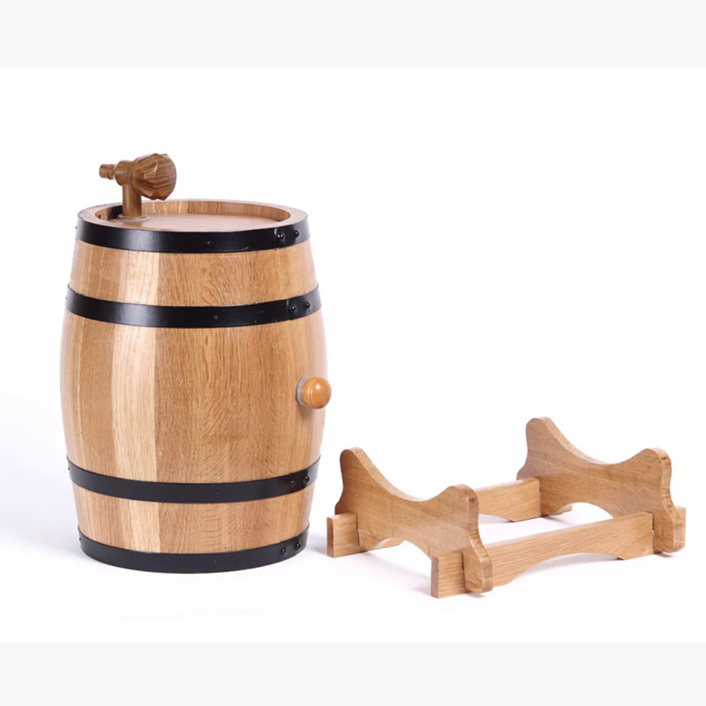 

Oak Barrel Wooden Wine Barrel Beer Brewing Equipment Mini Keg Home Brew Dispenser for Rum Pot Whisky Bar Living Room Decoration