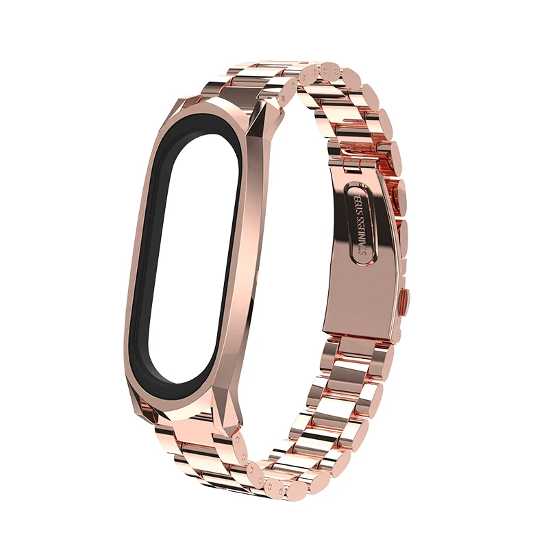 GT bead rosegold Mi jobs mi band 4 металлический браслет из нержавеющей стали для Xiaomi mi Band 4 mi Band 3 ремешок Смарт-часы mi band 4 correa браслет - Цвет: GT bead rosegold