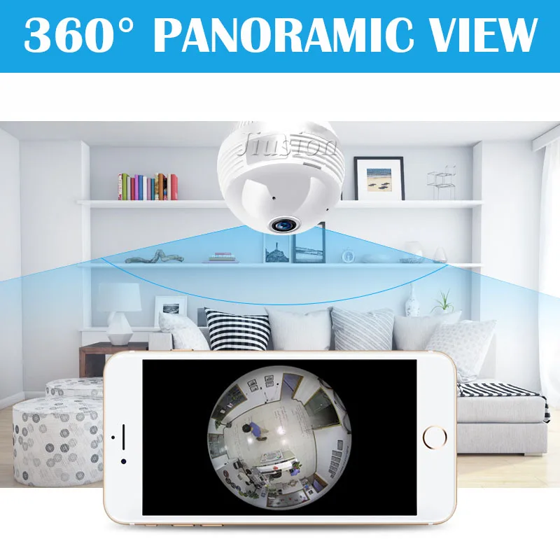 960P беспроводной светодиодный светильник 360 градусов панорамная лампа домашняя