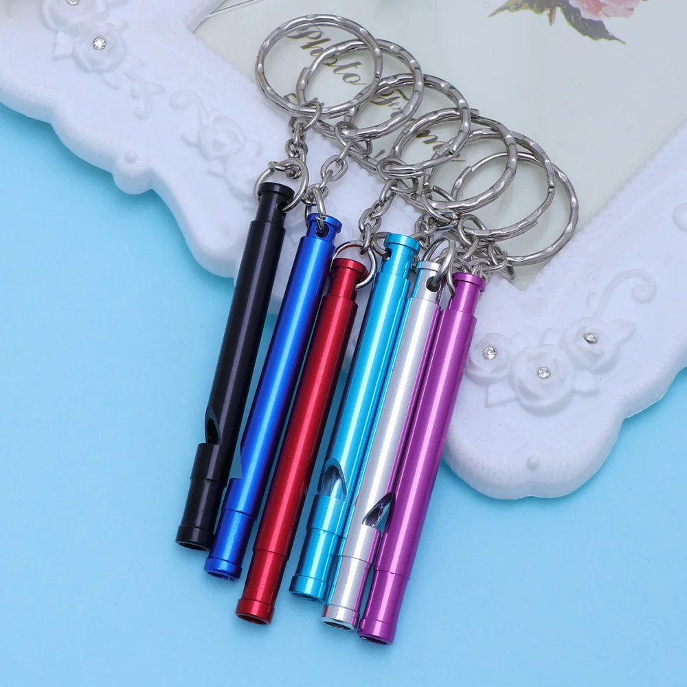 

6pcs Outdoor Survival Whistle Fashion Aluminium Alloy Whistle Referee Survival Whistle Outdoor Equipment EDC Tool(Mixed Colors)