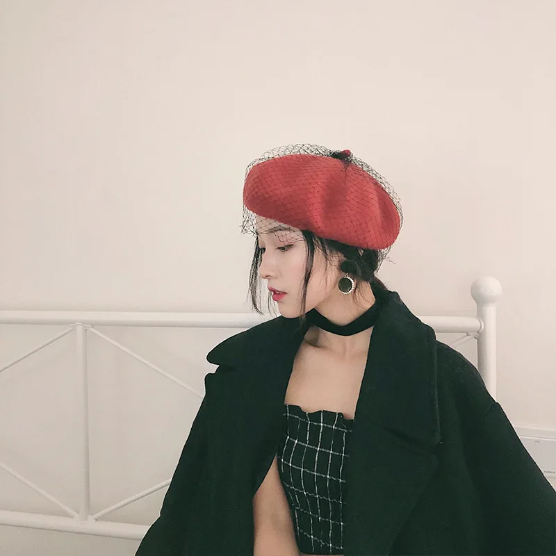Hong Kong стильный берет Женская осенне зимняя ретро шапка в британском стиле из