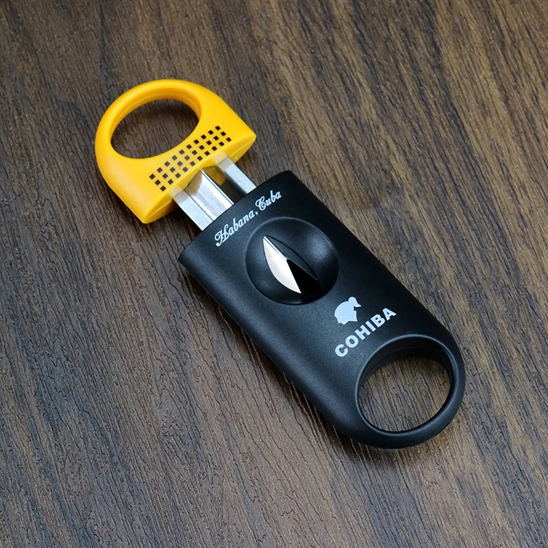COHIBA пластиковый резак для сигар с V-образным вырезом новые лезвия из нержавеющей
