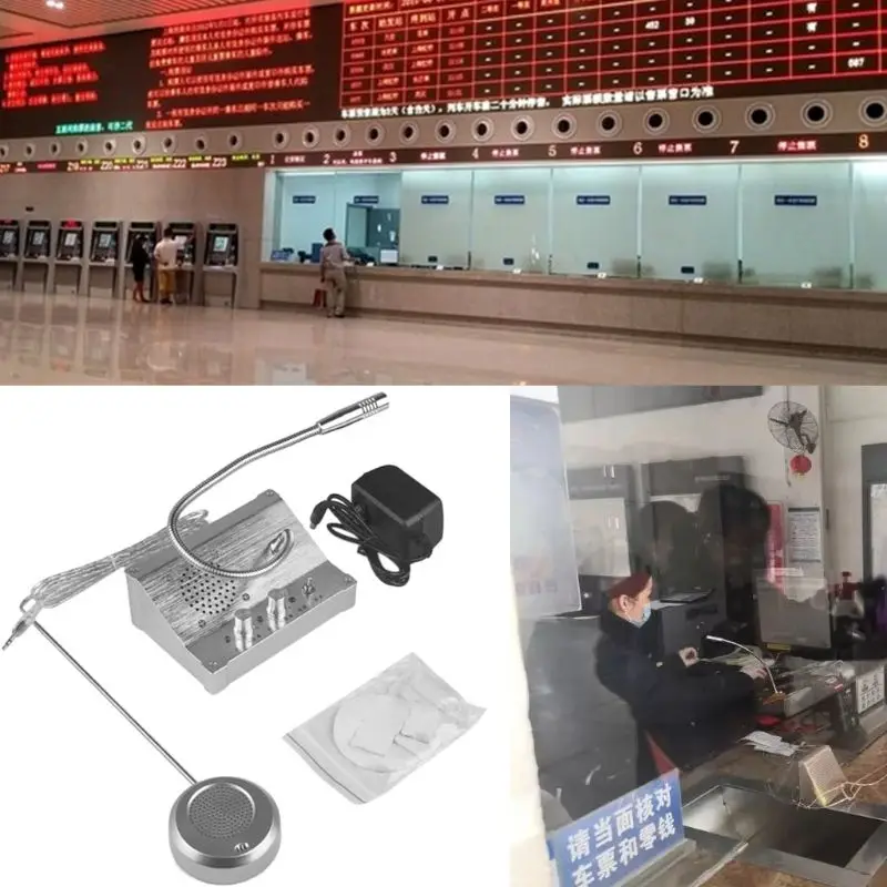 

2020 New Dual Way Window Intercom System Bank Counter Interphone Zero-touch For Business Store Bank Station Ticket Window
