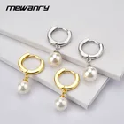Серьги MEWANRY с жемчугом 925, предотвращающие аллергию, жемчужные серьги, застежка для ушей, простой дизайн, элегантные очаровательные украшения для невесты, подарки для любимых