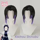 Парик Kochou Shinobu Kimetsu no Yaiba Demon Slayer, синтетические термостойкие волосы для косплея