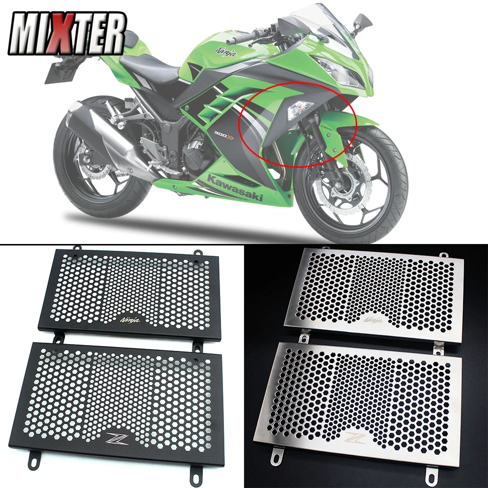 Защитная крышка для радиатора мотоцикла Kawasaki Ninja300 Ninja250 Z300 Z250 Ninja Z 250 300|Накладки и