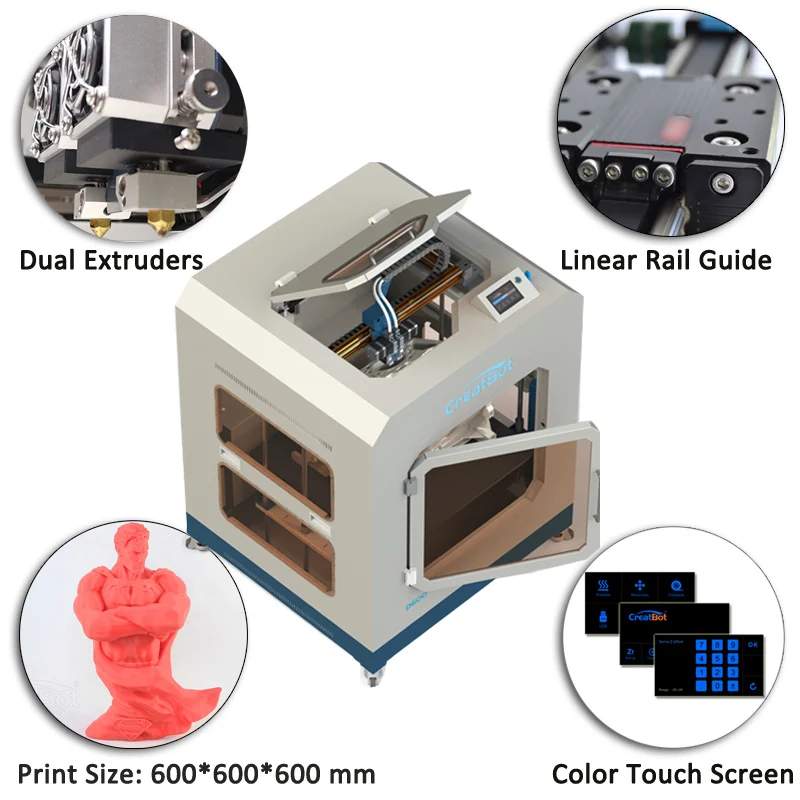 Полностью закрытый металлический каркас Creatbot одинарный экструдер цепная