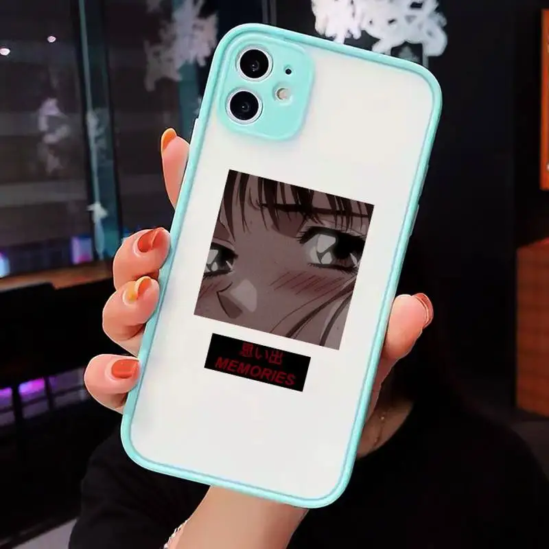 

Sad Japanese Anime Aesthetic Phone Case matte transparent For iphone 7 8 11 12 plus mini x xs xr pro max cover