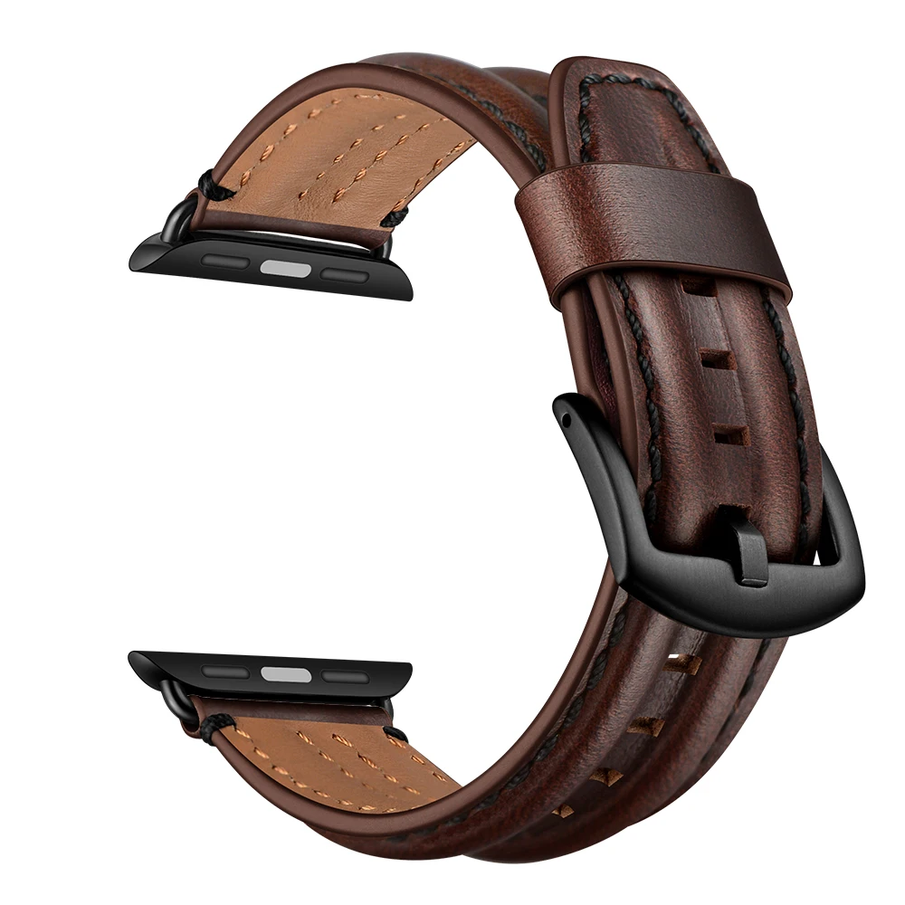 Ремешок из натуральной кожи для Apple Watch 5 Band 40 мм 44 роскошный сменный Браслет iWatch4 3 2