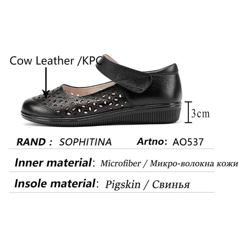 

SOPHITINA Spring Summer Flats Female Velcro Hollow Carved Country Style Lady Shoes Casual Comfortable Leather Women Shoes AO537
