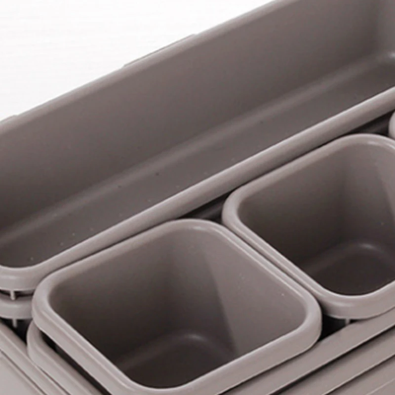 

8 Pcs Interlocking Bin Pack, Collection Customizable Multi-Purpose Storage Durable Easy To Clean ,Brown