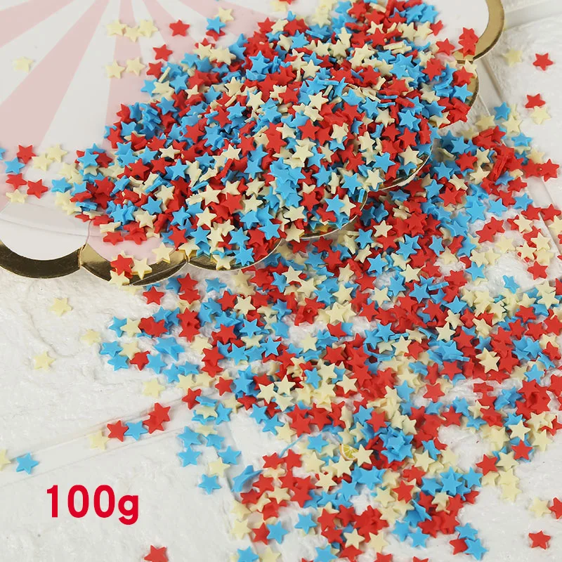A2209 100g/lot Fimo Polymer Clay Sprinkles for Slime Heart Round Snowflake Star Slices Fake Cake Dessert Decoration DIY Nail Art Craft - Цвет: A2209