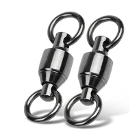 10pcs nickle hooks stainless steel with double rings swivels fishing accessories ball bearing swivel ring solid ring
