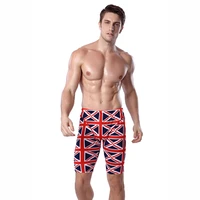 hot prints mens swimming trunks knee length bathing suits men elastic drawstring beach male swim trunks sexy swimwear men 2020