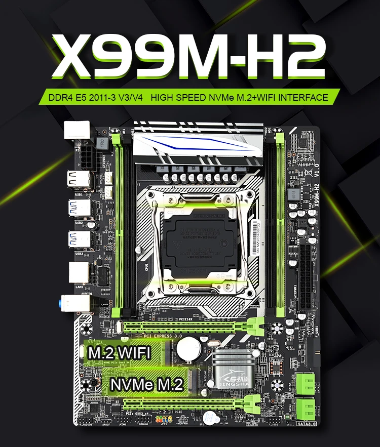 Online Jingsha X99 M-H ATX Motherboard LGA 2011-v3 Set Mit E5 2620V3 Und 2*8 = 16gb DDR4 2133MHZ ECC REG Server Speicher