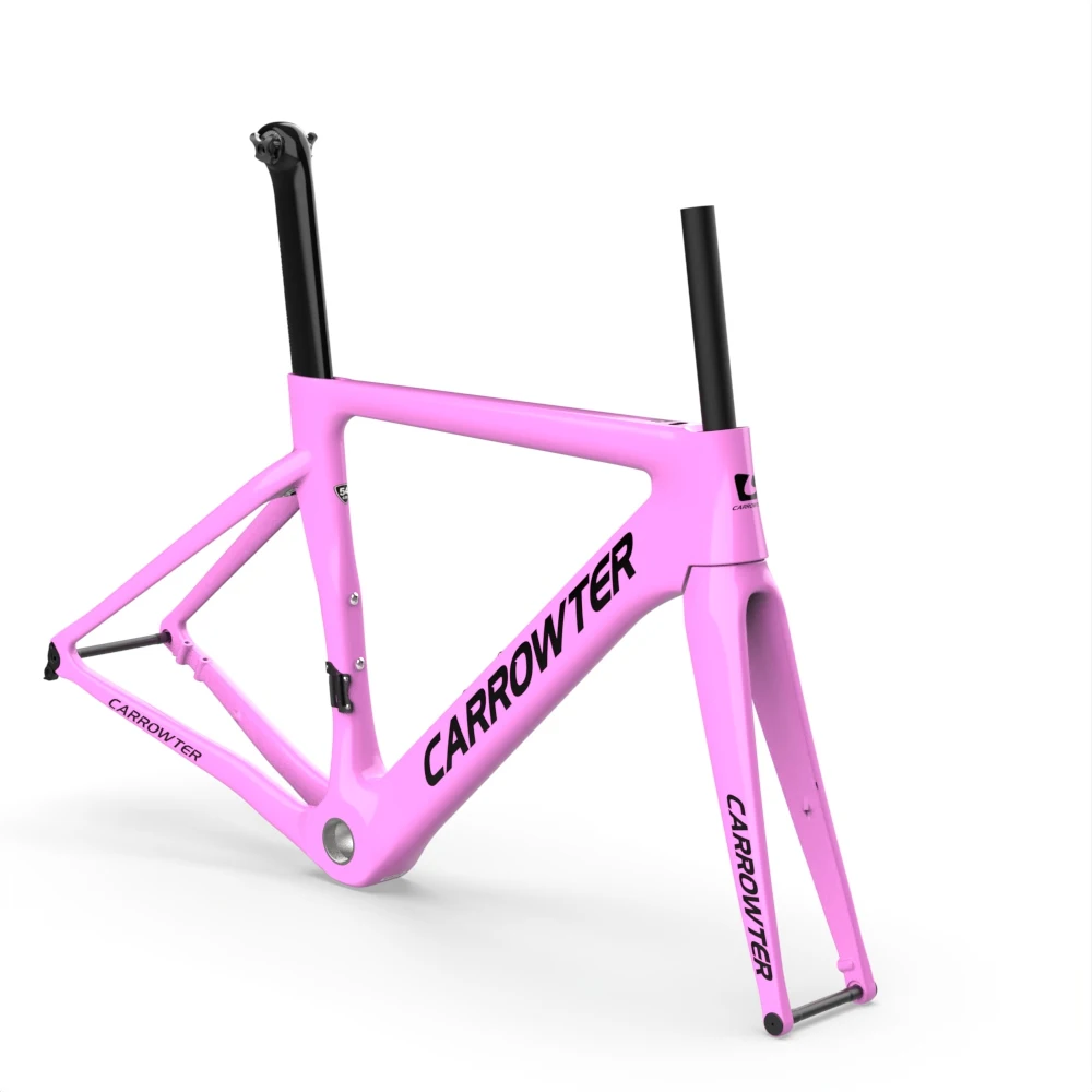 

Pink T1000 UD Carrowter CJH30 Carbon Fiber Bike Road Frame Disc Brake Bicycle Frameset Sport Cycling BB68