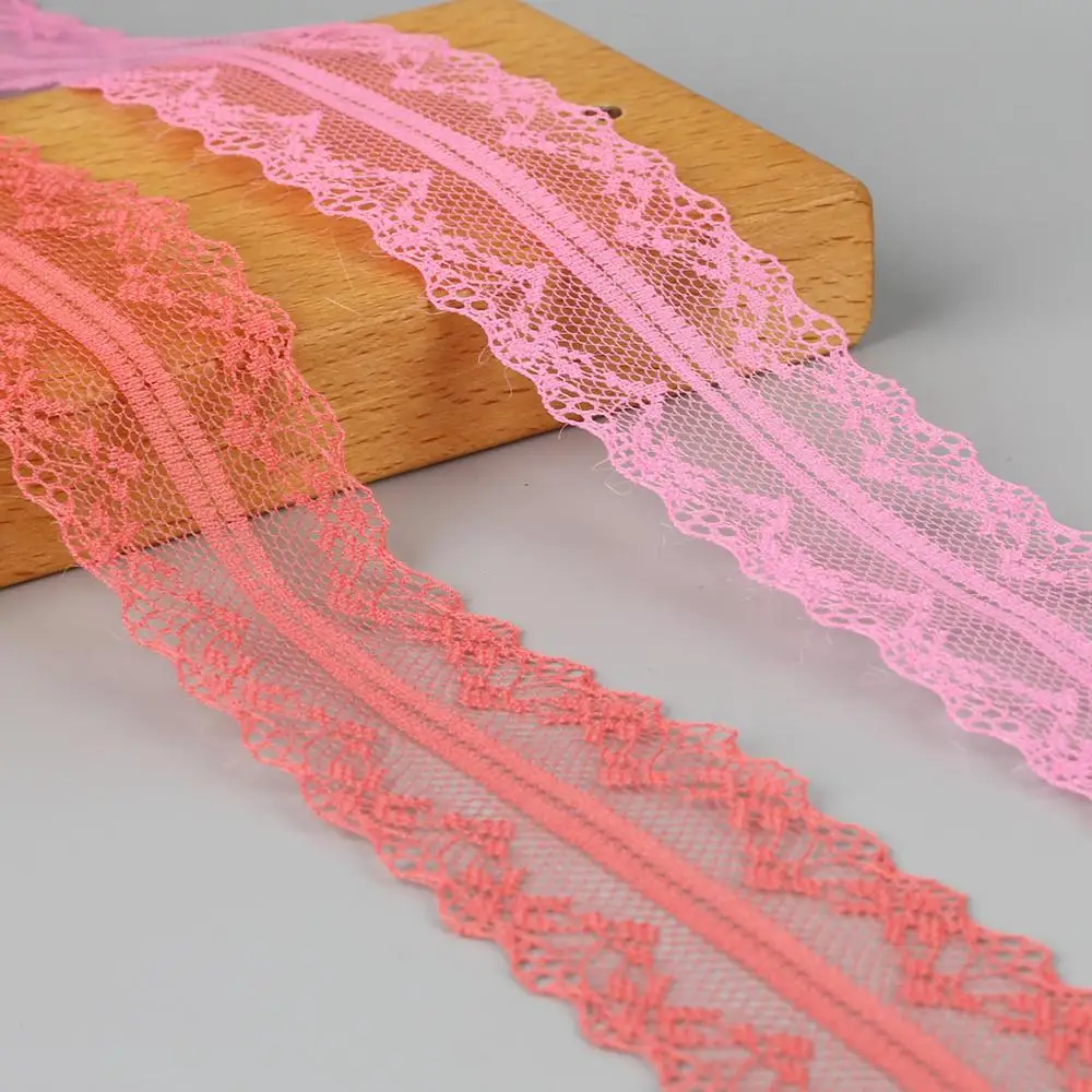 Эластичная эластичная кружевная лента 40 мм широкая белая вышитая хлопковая