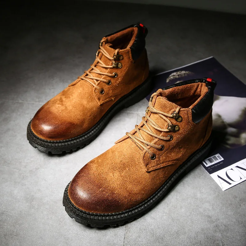 Осенне зимняя обувь высокие мужские Ботинки martin армейские сапоги в английском