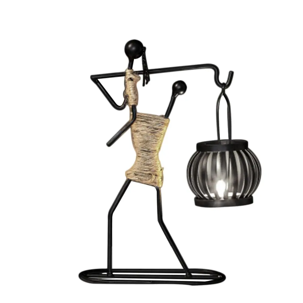 

New Home Decoration Accessory Creative Candle Holder Iron Kitchen Restaurant Romantic Candlestick Christmas Halloween Bar Party