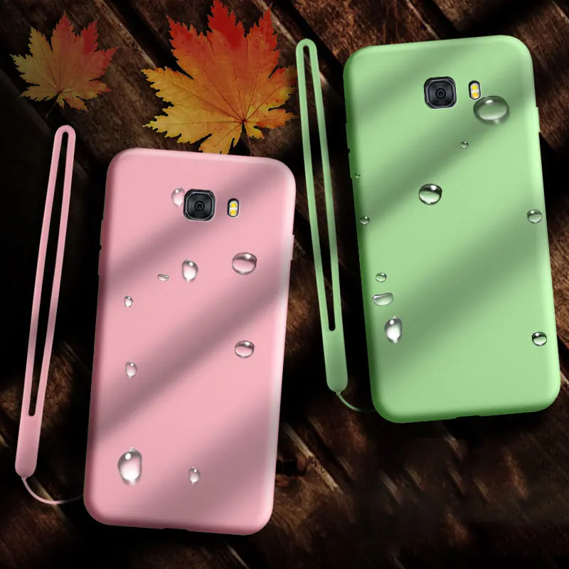Чехол для Samsung Galaxy C9 pro Матовый жидкий Мягкий силиконовый чехол телефона C9000