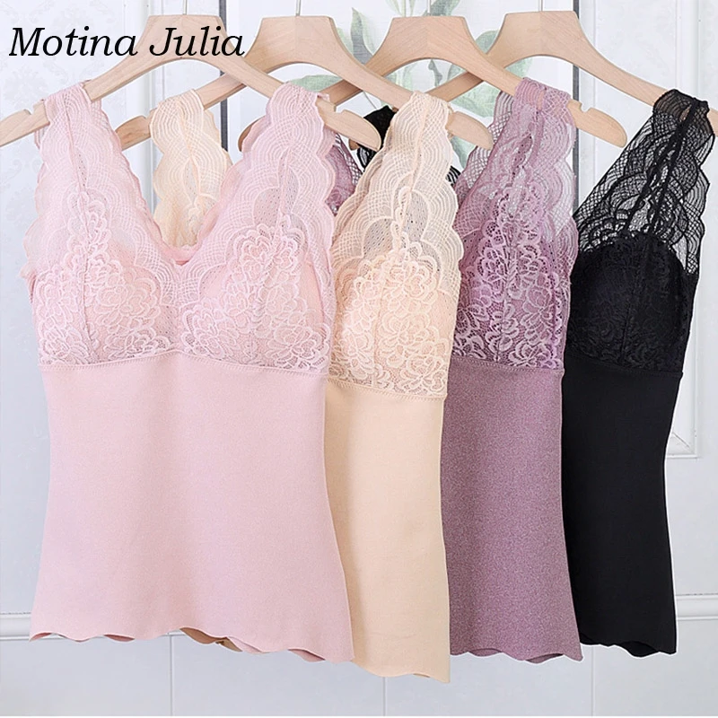 Женское бархатное нижнее белье Motina julissa теплый базовый топ с кружевными
