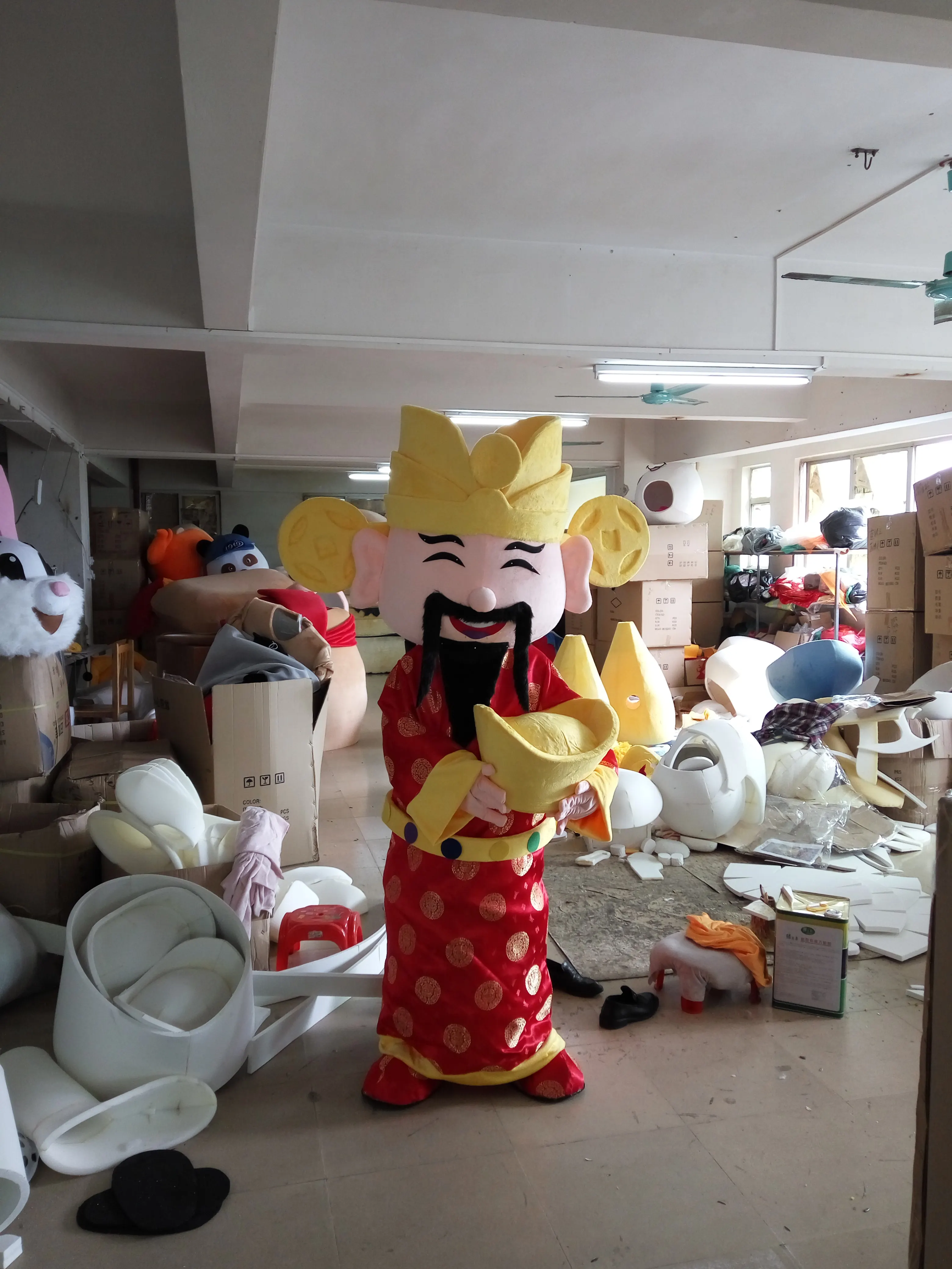 

Прямая продажа с фабрики Новый золотой костюм талисмана (мужчина) взрослых Размеры на Хэллоуин, день рождения, вечерние мультфильм одежда д...