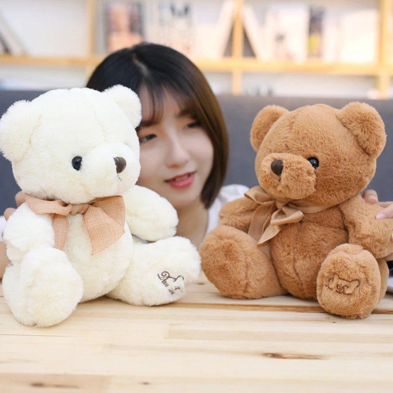 

25cm Cute Teddy Bear Plush Toys Stuffed Animals 2 Colors Kawaii Bear Doll Home Decoration Christmas Gift Soft Baby Plushie Toys