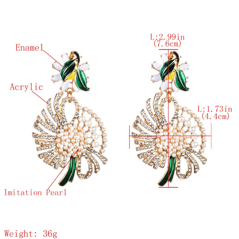 Цветок акриловые серьги Za эпоксидные богемные сплавы Bling Длинные женские серьги элегантные стильные вечерние уличные женские дикие подарок