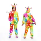 Пижама в виде единорога для девочек, кигуруми, детские комбинезоны в стиле аниме, детские пижамы в виде радужного единорога, цельные комбинезоны с капюшоном