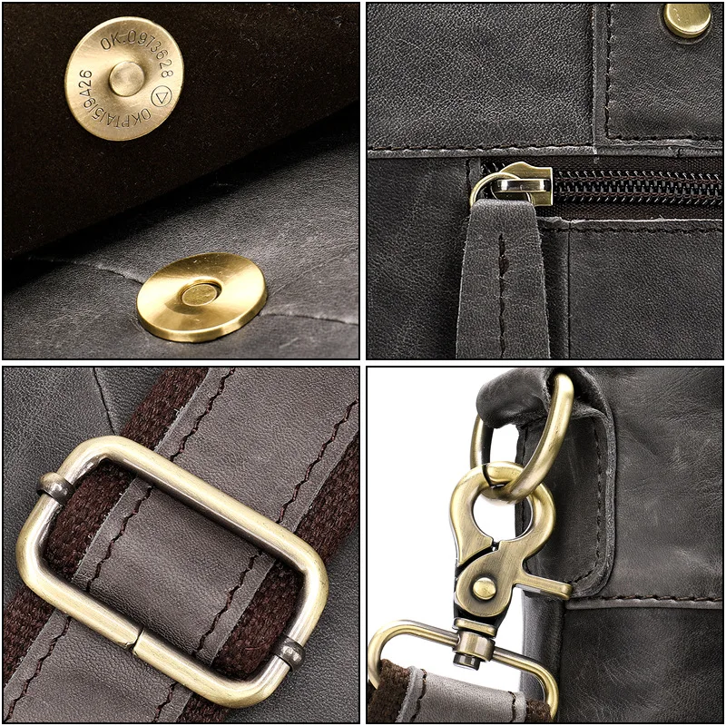 

Business Top-handle Handbag 14' Computer Laptop Briefcase Genuine Cowhide Leather Men Crossbody Shoulder Bag Classic Style